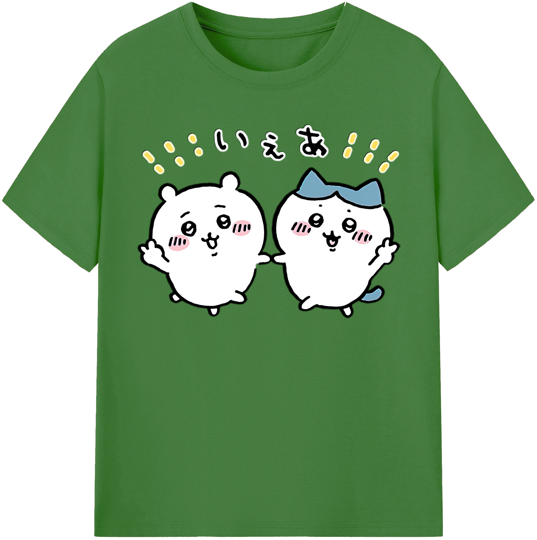 （画像用） ちいかわ ハチワレ Chii-kawa hachiware レディースカジュアルプリントTシャツ（綿100％）